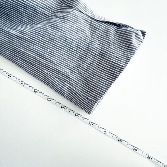 Zara Basic Womens Blazer Jacket Career Button Blue Pinstripes Linen Medium - Picture 6 of 7